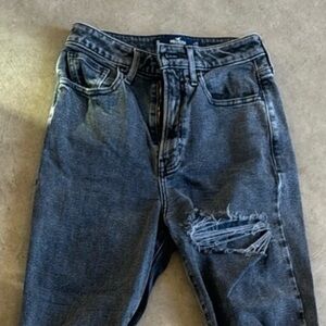 Hollister ultra High rise vitals straight black/grey Distressed Jeans (25) (1R)